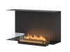 Black recessed biofireplace for niche installation – INSIDE C800v1, 4 mm glass, elegance without smoke