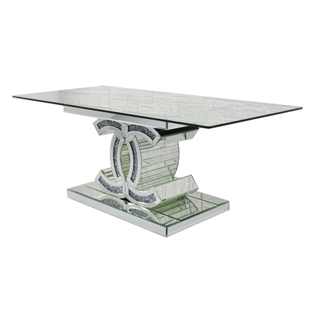  Masa de sticlă CHACELL cu cristale - o piesă elegantă de mobilier pentru camera de zi