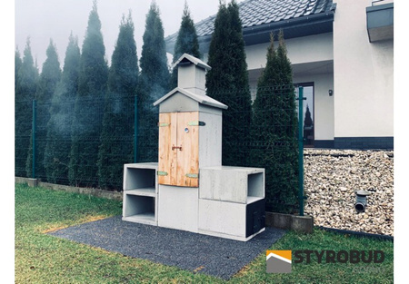 HELIOS žar z dimnico - trpežna betonska konstrukcija 2v1