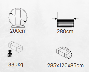 Vrtna savna EDA 280 - prostorna premium savna za 6-9 oseb z električnim ali lesnim štedilnikom, za oblikovanje in izjemen slog