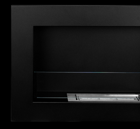 Bioșemineu 650x400 Slim cu sticlă - negru, șemineu modern cu bioetanol