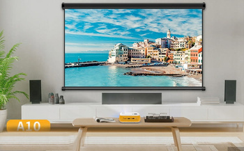 PRZENOŚNY RZUTNIK MINI PROJEKTOR LED FULL HD 1080p USB 1800lm 2000:1 100" cali Zenwire A10