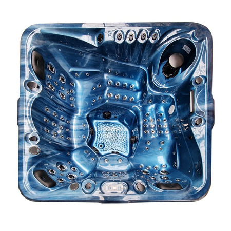 Vrtni jacuzzi SPA510 210x210 cm - modri val, sivo ohišje | Vrtna masažna kad