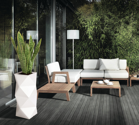 Designer pott monumo asti vit belysning