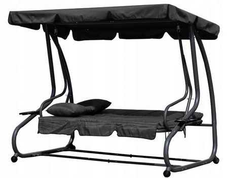 MultiGarden Folding 3-Person Garden Swing with Cushions - Grey | Garden furniture, relaxation, modern style