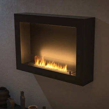 Bioșemineu compact Murall 800 - pandantiv, montat încastrat, îmbogățește interiorul