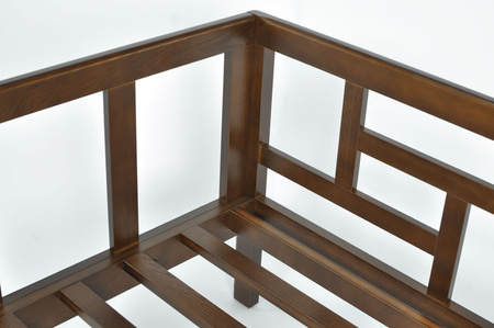Canapé de jardin EDEN 2 places en bois, marron foncé/beige