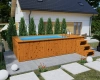 Basen drewniany z wkładem polipropylenowym 480x240 cm – nowoczesny, trwały basen ogrodowy