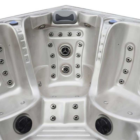 Садова ванна-джакузі SPA340 Cappuccino з натурального дерева 220х220 см - елегантність і релаксація на свіжому повітрі