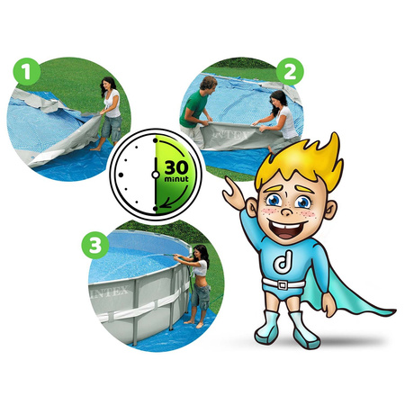 Piscina de jardim com estrutura 366 x 99 cm conjunto 17w1 + máquina de bolhas GRATIS