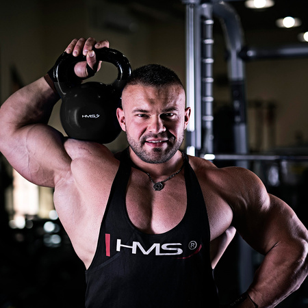 Mαύρο Kettlebell Χυτοσίδηρο με επικάλυψη βινυλίου HMS