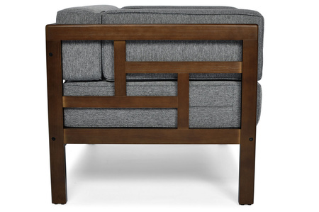 Дървен градински фотьойл EDEN тъмнокафяв/бежов | удобен градински фотьойл, модерен стил, за тераси и балкони