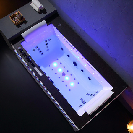 Home Bathtub | SPA Boston 926 Black | Grey 180x100 cm 46 jets | Jacuzzi