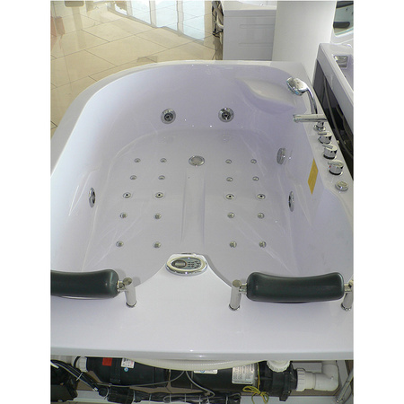 Carmen 631LH Cadă de hidromasaj stânga cu încălzitor Alb 180x120 cm - Luxury Spa Bathtub