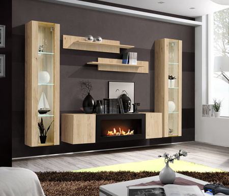 Βιολογικό τζάκι σε εντοιχισμένα έπιπλα Μοντέρνο ντουλάπι τζακιού HJ FY M1