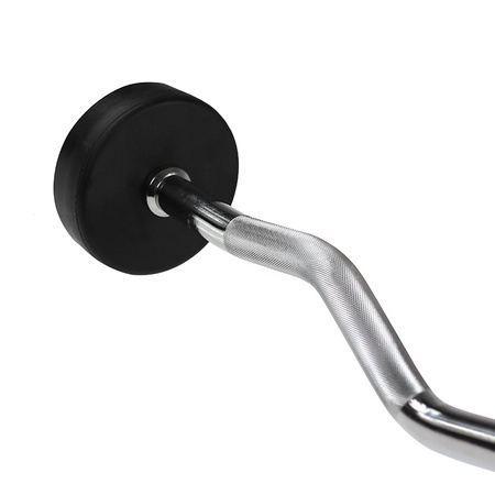 Barbell/Bar Fixed Curved Rubber Coated 10 - 50 KG HMS