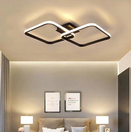 Lampă decorativă 2 pătrate 52W negru DL-Z02