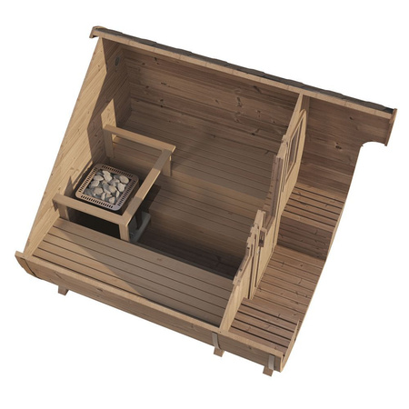 Pirts Icon 292 Āra pirts 6 personām / Elektriskā vai Harvia malkas plīts / Augstas kvalitātes skandināvu egle (Thermowood) | Wellness | Relax | Spa | Ģimenei un draugiem | Gatavs uzstādīšanai