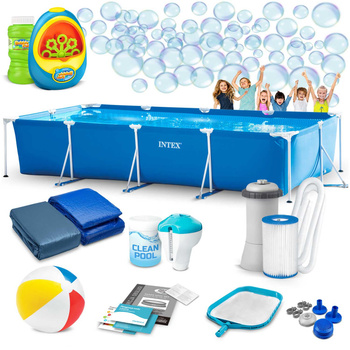 Garden Frame Pool INTEX 28273 (15-in-1) – 450 x 220 x 84 cm + Free Bubble Machine