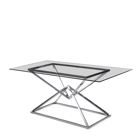 Bord i rostfritt stål med bordsskiva i härdat glas – modern design och hållbarhet