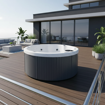 Jacuzzi ogrodowe okrągłe 200×200 cm z 5 miejscami – luksusowa wanna SPA