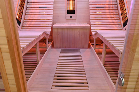 MO-RL4SL Infrasarkanā sauna ar atpūtas krēsliem un sāls akmeni | Wellness | Relax | Spa | Gatavs montāžai | Skandināvu stils