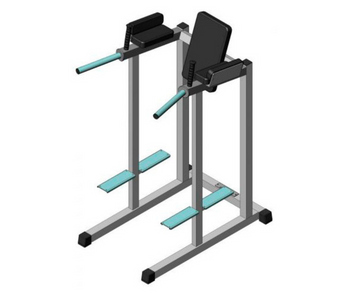BT312.1 Multifunktionellt stativ — Dips/Abdominal Combo (monterat — Assembled) | Dipstänger & magträning