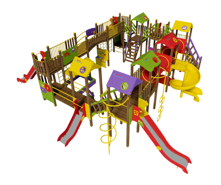 Възпроизвеждане на комплекс "Bastion-1 NEW" - Детска площадка, фитнес поддръжка, пързалки