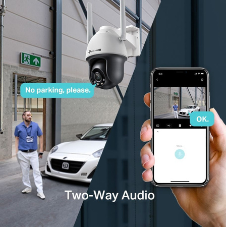 Камера TP-LINK VIGI C540-4G (4 мм) - роздільна здатність 4 Мп, LTE, повнокольорова, панорамування/нахил, IP66 - ідеально підходить для зовнішнього спостереження, виявлення руху, двосторонній звук