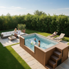 Piscină modernă independentă cu geam AG-320 3.2×2 m – piscină de grădină de lux fără săpături, cu accesorii