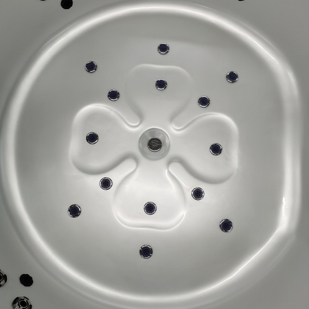 DELLA 916 balta perlamutra dārza virpuļvanna, antracīta korpuss 170x170 cm - luksusa spa dārzā