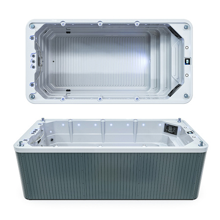 Luxuriöses Acryl Swim Spa 4,5 m – Balboa Massage-Whirlpool mit Badewanne und Schwimmbereich