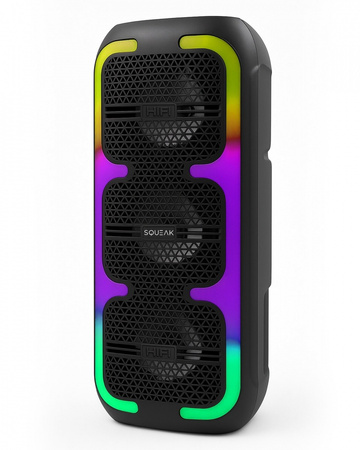 SQUEAK BeatOne 45W Bluetooth bezvadu skaļrunis ar karaoke un RGB funkciju - USB-C, microSD