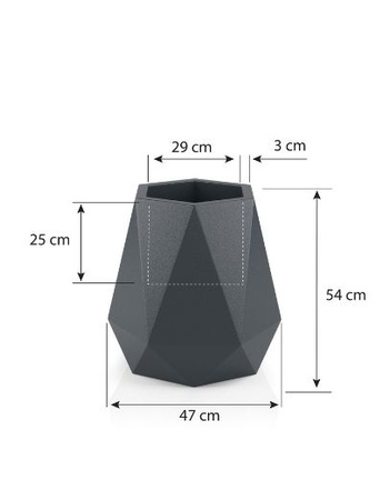 White Flavi garden pot with lighting