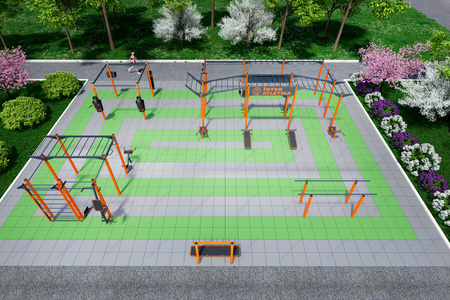 Complexo desportivo outdoor Workout KF902.51 – equipamento moderno para treino ao ar livre