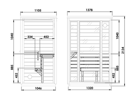 Sauna de jardin noir Thermowood Bali S en édition limitée – Sauna extérieur spacieux pour 2 personnes avec chauffage électrique, parfait pour se détendre dans le jardin