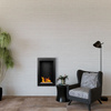 Chimenea de bioetanol colgante Vertical — negro mate texturizado: estilo, calor y creatividad en tu hogar