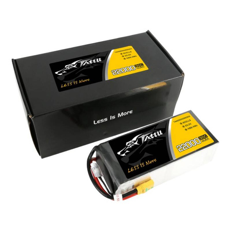 Tattu 22000mAh 22.2V 30C 6S1P Lipo Pack-batteri med XT90-S-kontakt
