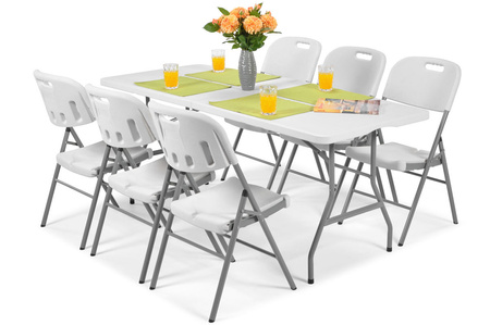 Πτυσσόμενο τραπέζι catering, μήκος 240 cm - λευκό