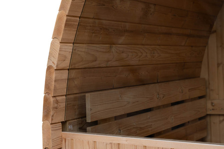 MO-2118 Sauna de jardin en tonneau 180 cm × Ø 210 cm - sauna extérieur en bois pour le jardin pour 3-4 personnes.