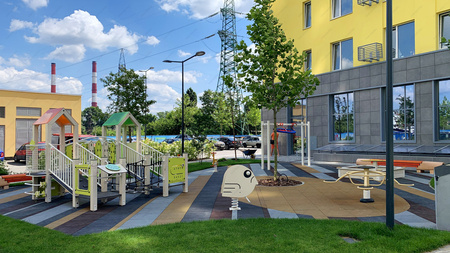 Pilsētas rotaļu laukums - Roofless TE834-PE - Komplekss bērnu rotaļu komplekts