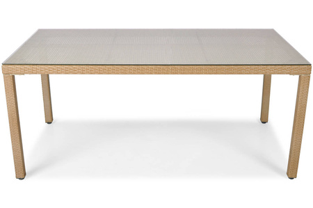 MALAGA 180 Technorattan-Gartentisch – Beige