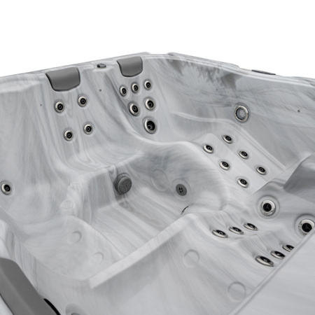 Jacuzzi da giardino BOKO Guscio Bianco Rivestimento Nero 230x230 cm – relax moderno in giardino
