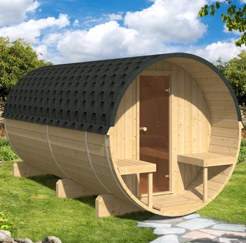 Outdoor Sauna EDA 400 – spacious premium sauna for 6–12 people with electric or wood-burning stove, for family and friends