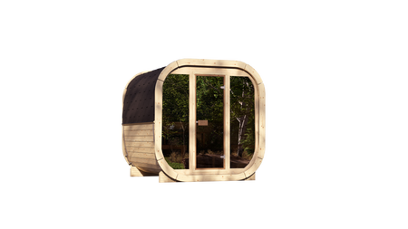 La sauna esterna Eke 220 per 4-6 persone / Fornello elettrico o a legna Harvia / Abete nordico di alta qualità (legno termico di pino) | Wellness | Relax | SPA | Wellness | Relax | SPA | Stile nordico | Legno termico