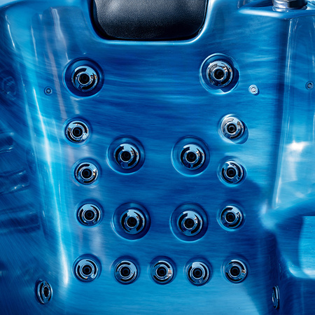 Jacuzzi de jardín SPA508 – ola azul, carcasa gris 215x190 cm