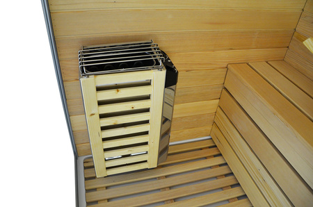 MO-1751W LEFT TRIO, sausoji sauna, garinė sauna ir dušo kabina 180X110X223CM | Natūrali mediena | Prabangus poilsis
