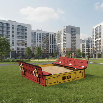 Sabbiera Firefighting LK310.1 – Sabbiera a tema pompiere con panche e copertura