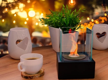 Freestanding biofireplace Smart black structural matte