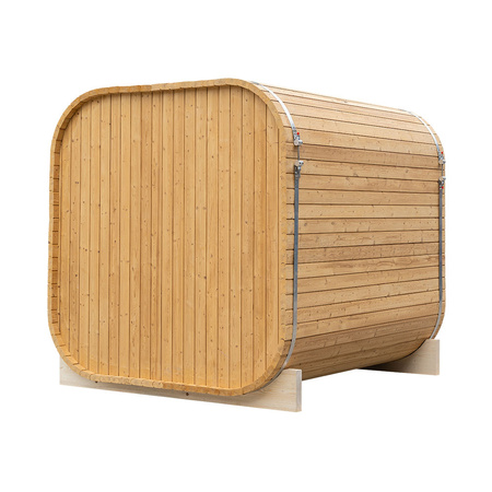 MO-2121 Infrared SQUARE 210×210×210 cm dārza sauna - moderna āra sauna ar infrasarkano staru sildītājiem, LED un Bluetooth 6-8 personām